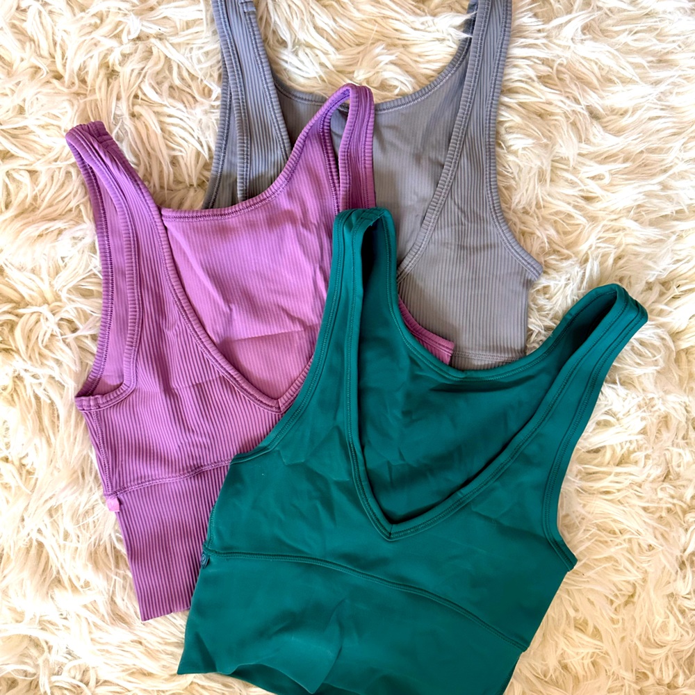 Set of Three Lululemon Power Pivot Tops Size 0